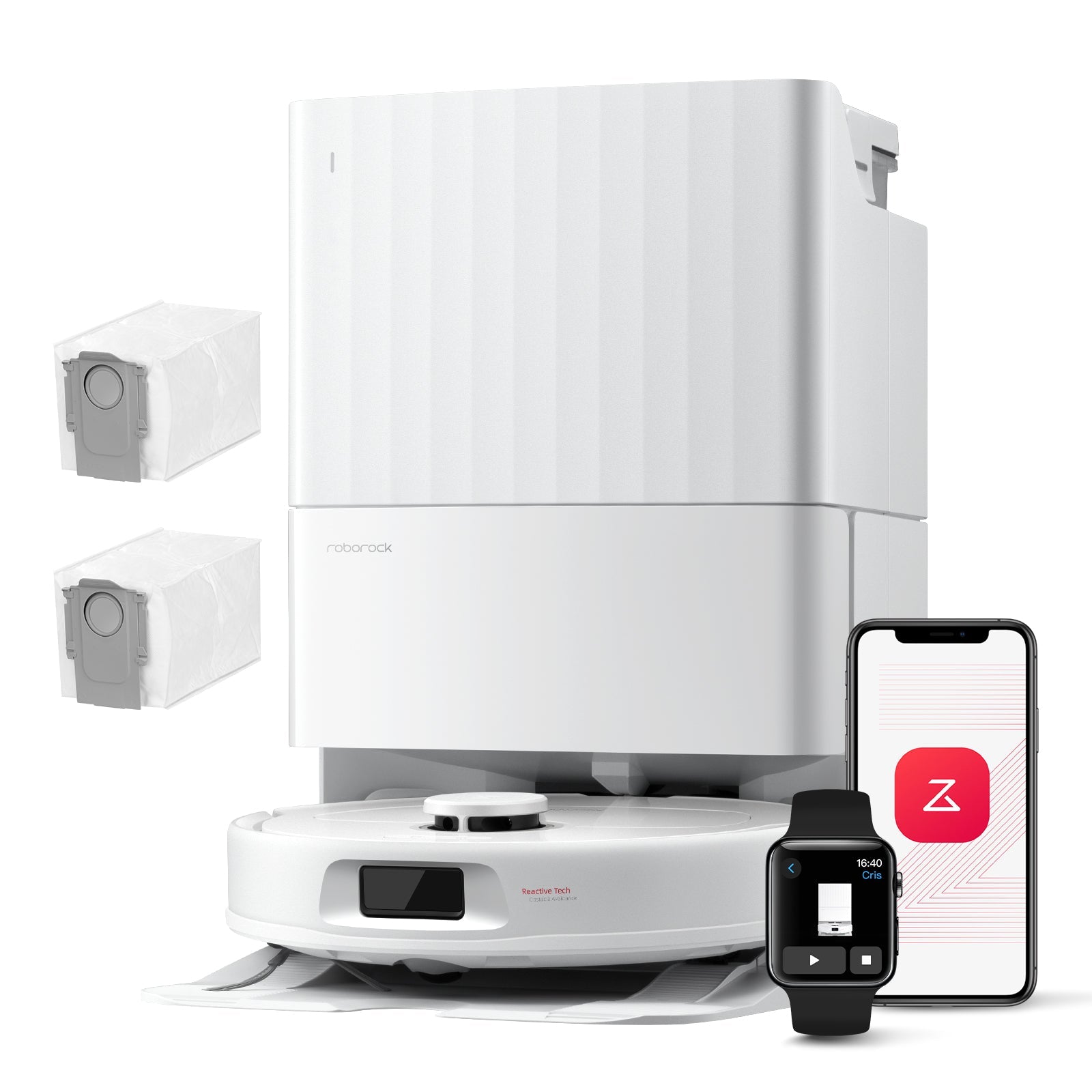 Roborock QV 35A Saugroboter Set mit Wischfunktion, 8000Pa Saugkraft(verbessert von Qrevo S)